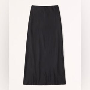 Sophisticated Abercrombie & Fitch Satin Column Maxi Skirt In Black